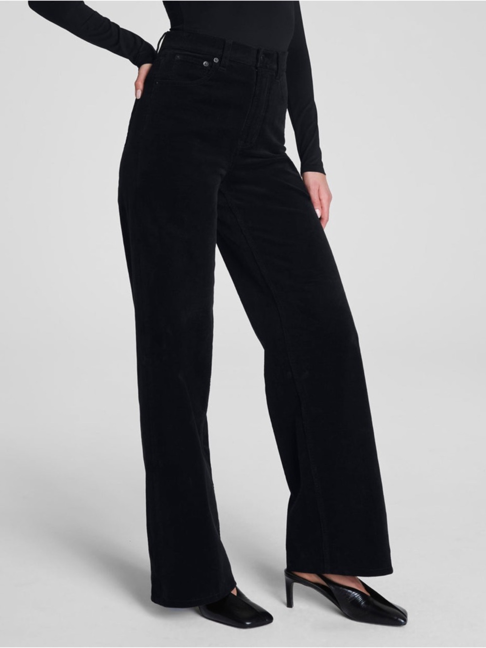 SPANXshape® Authentic 360 Corduroy Wide Leg Pants Medium Tall - Picture 2 of 5